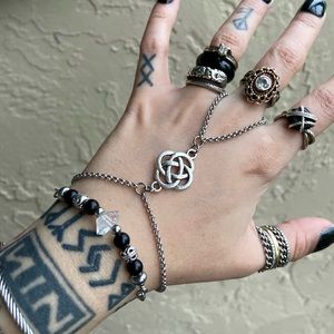 Set of 2 ! Herkimer diamond & celtic knot bracelet